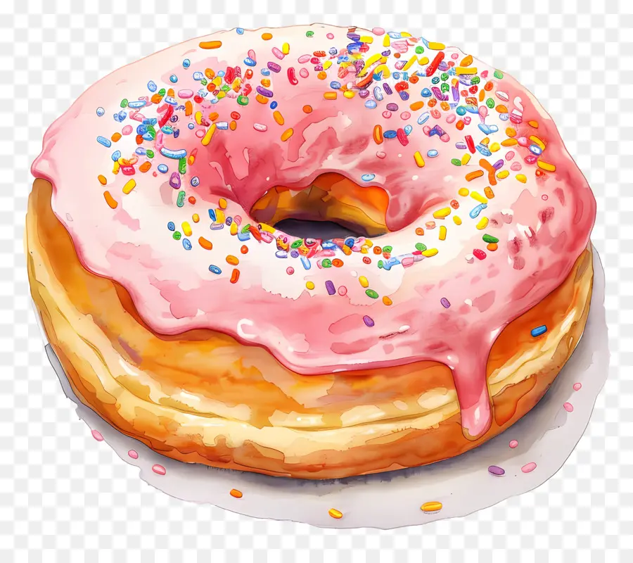 Donut，розовый пончик PNG