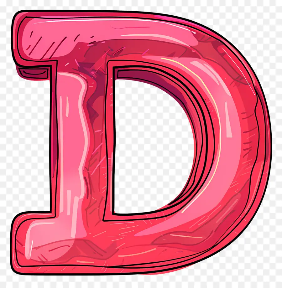 Letter D，прозрачный пластик PNG