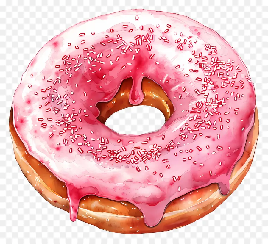 Donut，розовый пончик PNG