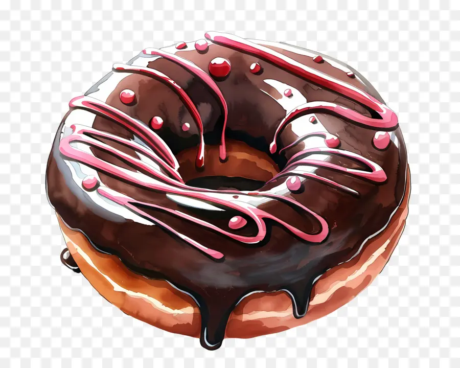 Donut，шоколадный пончик PNG