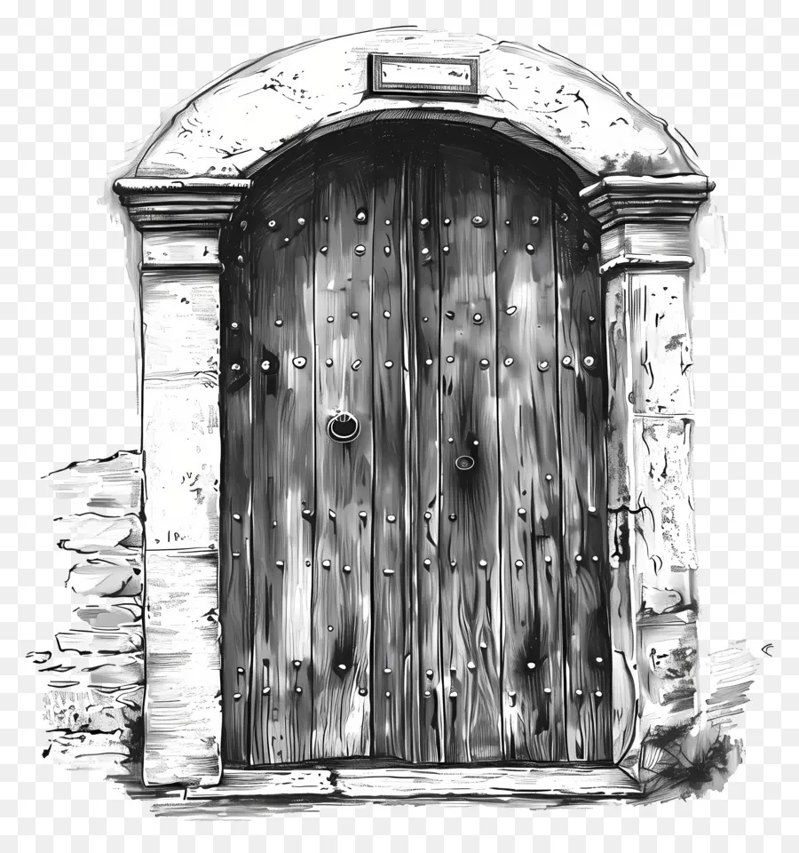 Винтажная старая дверь，Старая деревянная дверь PNG