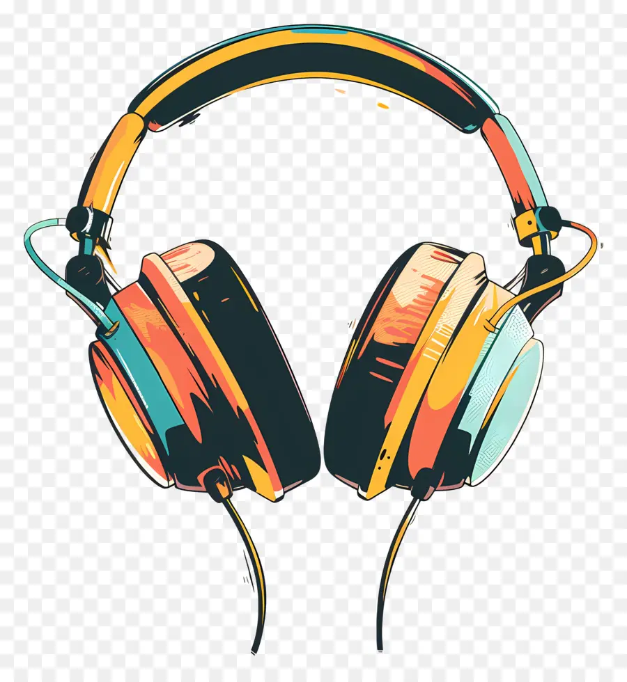 Headphones，красочные наушники PNG