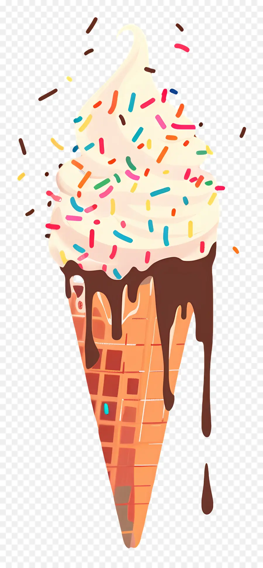 Ice Cream Cone，Шоколадный сироп PNG