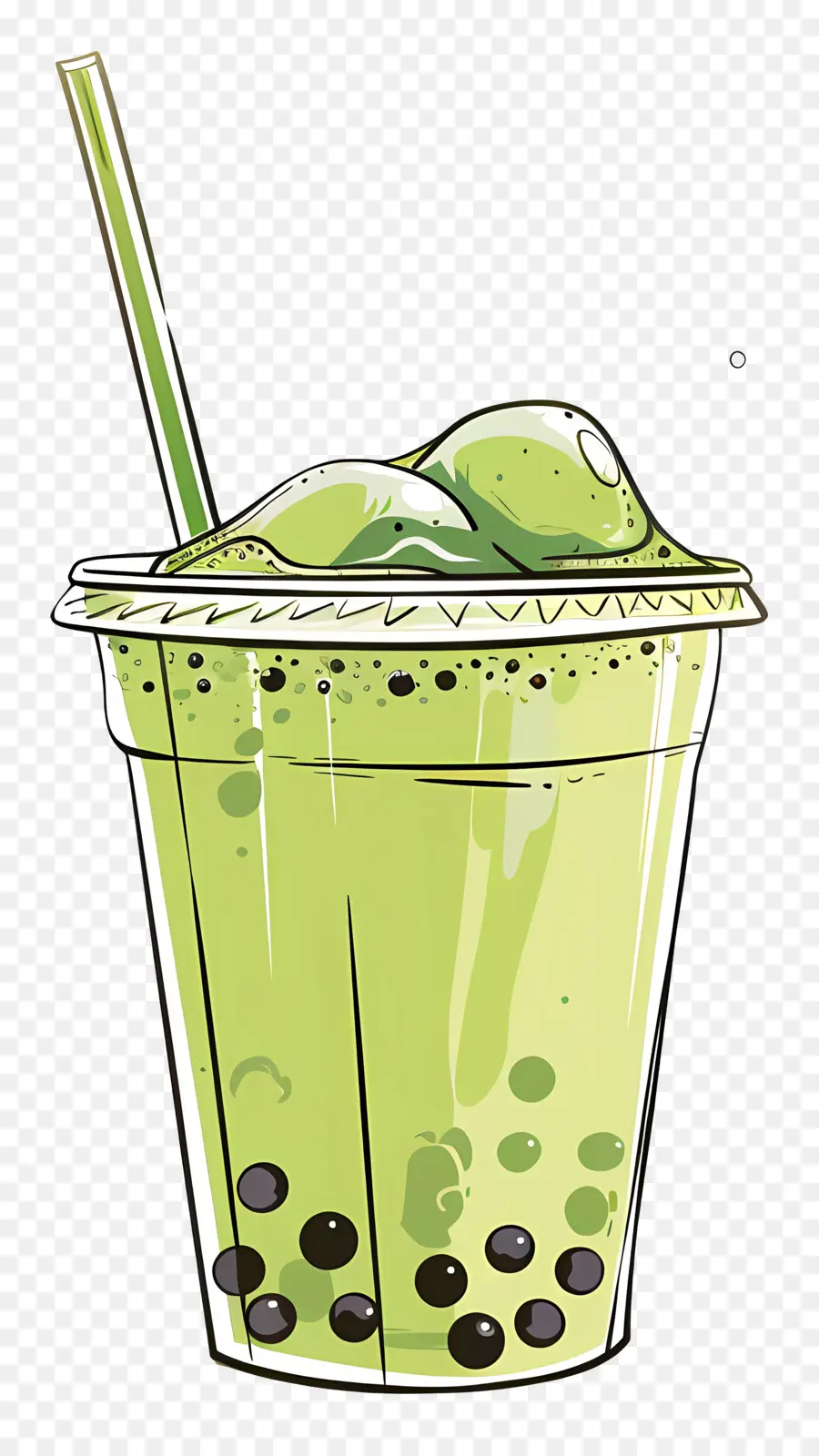 Матча пузырьковый чай，Green Tea PNG