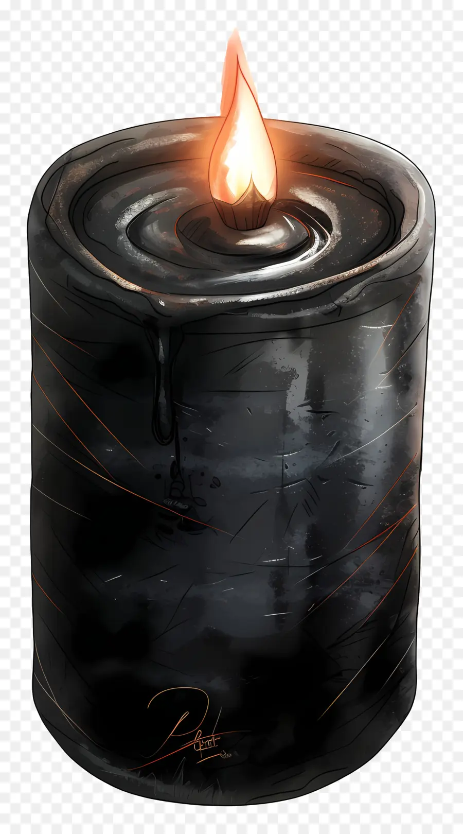 Свеча，Черная свеча PNG
