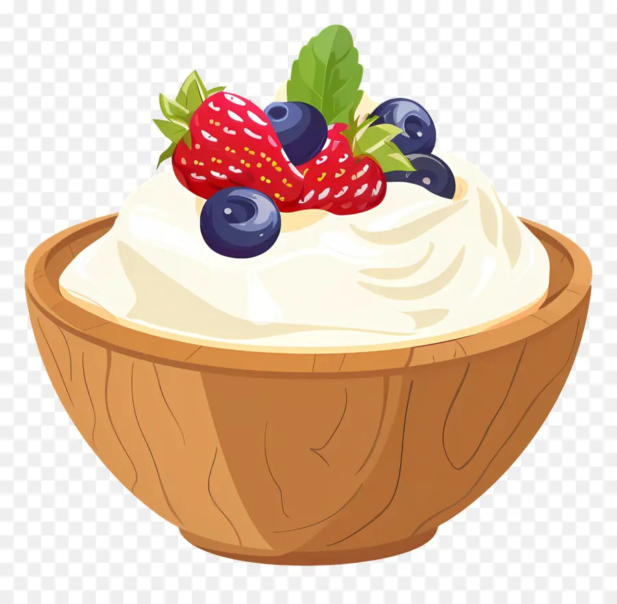 Yogurt，деревянная чаша PNG