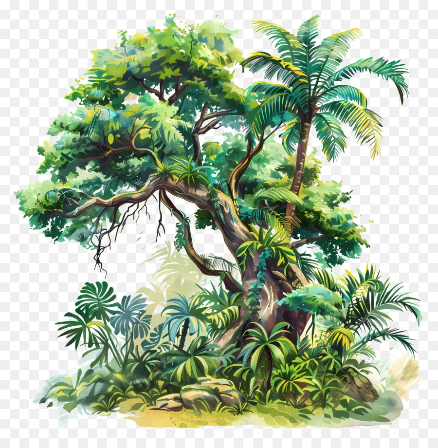 Джунгл дерево，Tropical Forest PNG