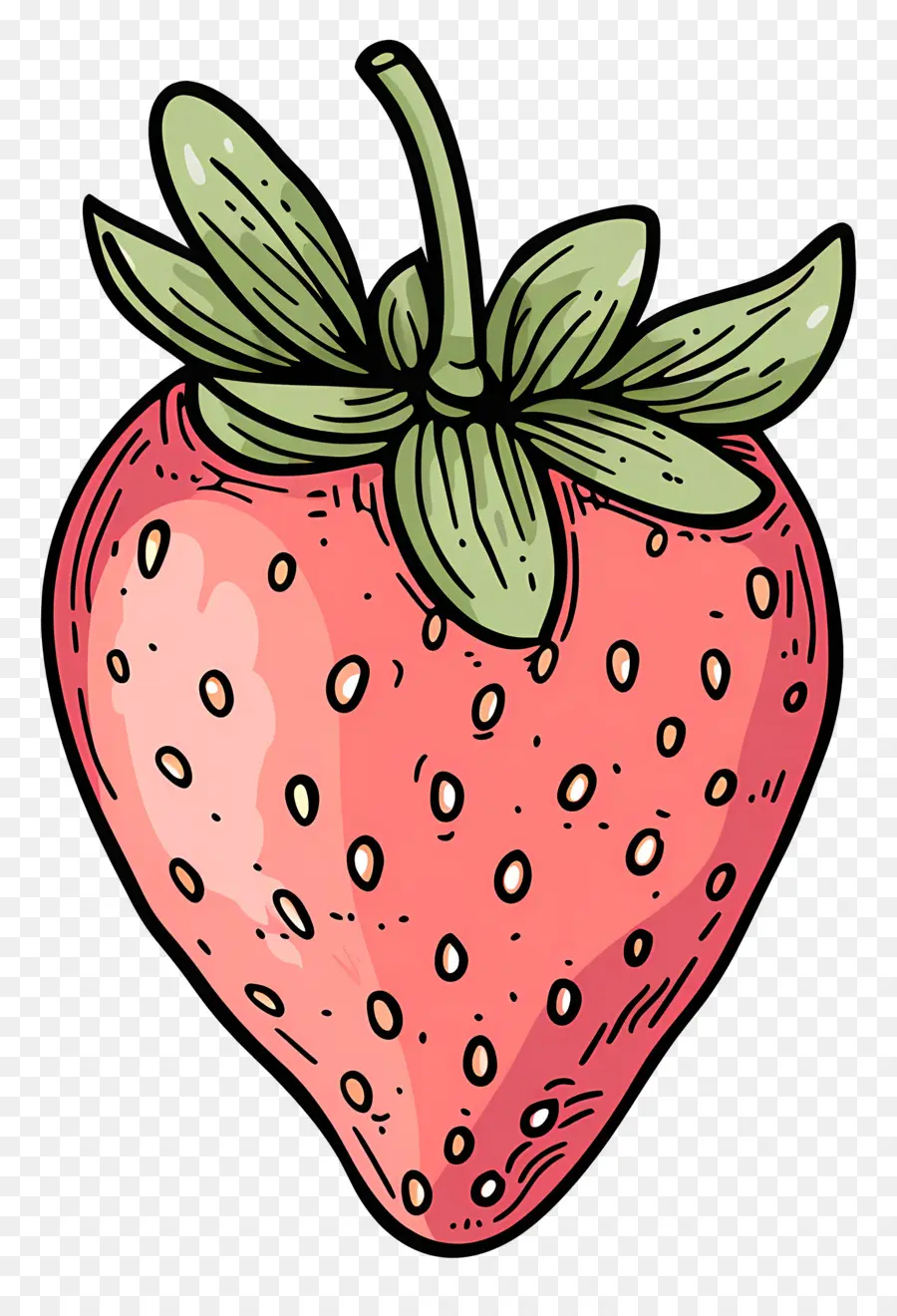 Doodle Strawberry，Клубничный PNG