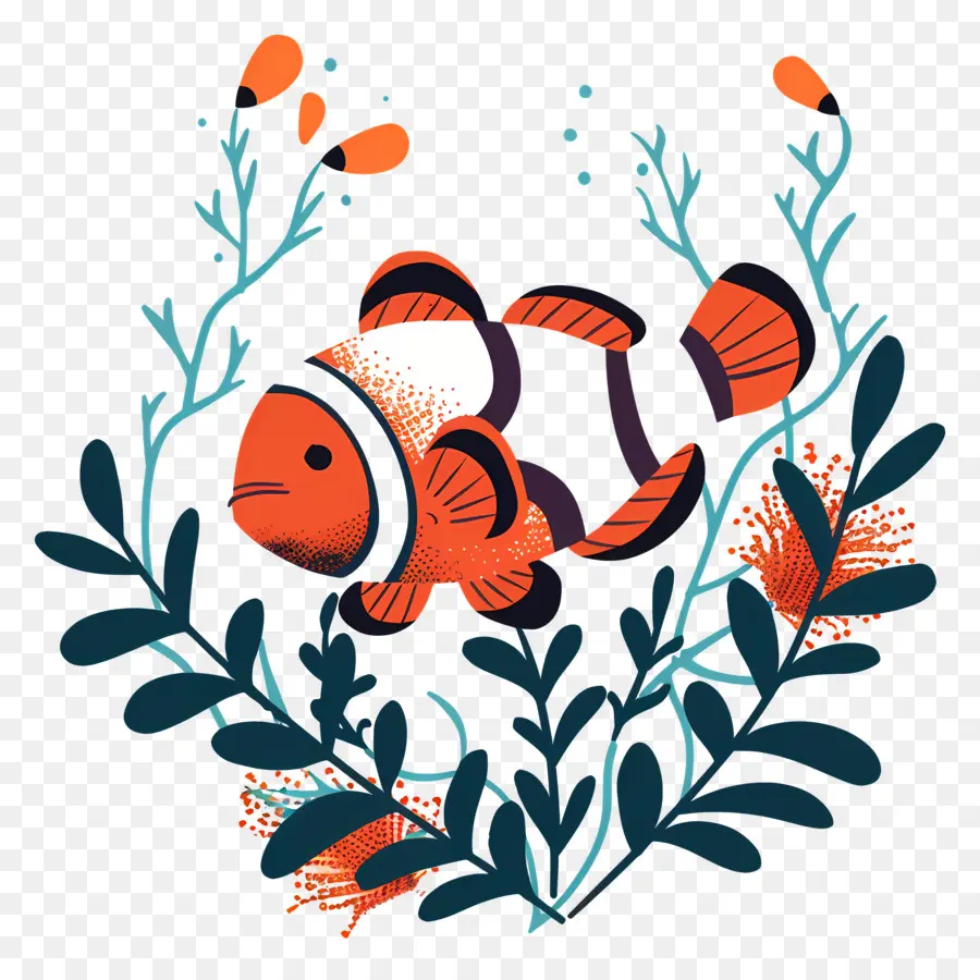 Clownfish，оранжевый рыбы PNG