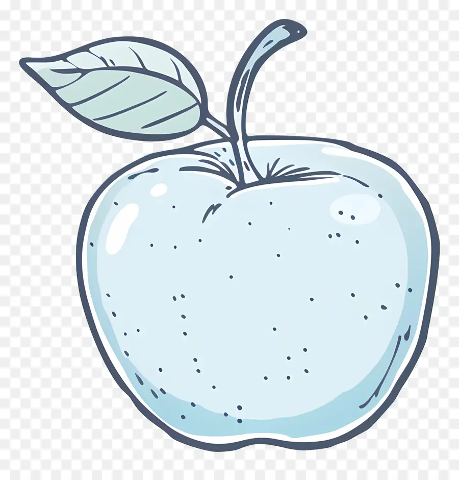 Doodle Apple，синее яблоко PNG