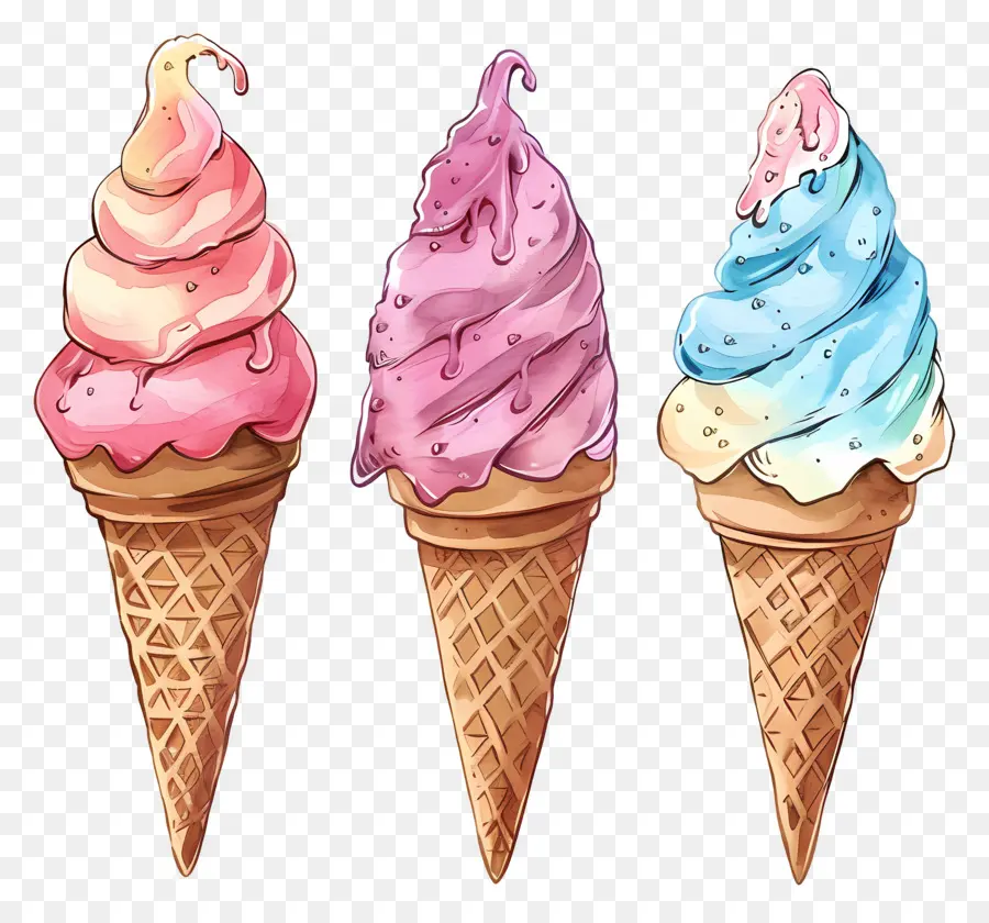 мороженое клипарт，Ice Cream Cones PNG