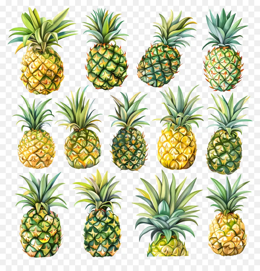 Pineapple，акварели ананас PNG