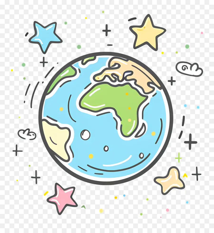 Doodle Earth，Земля PNG