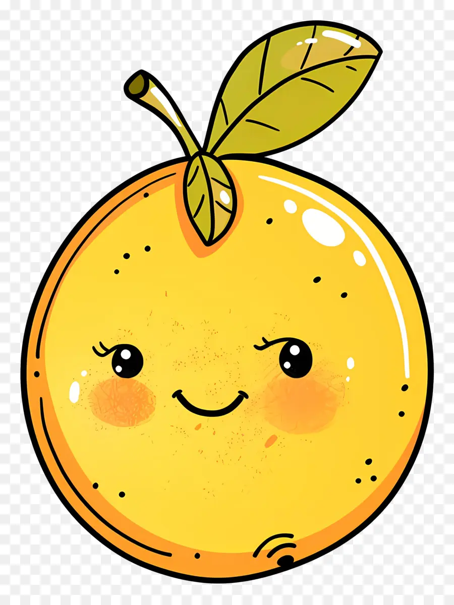 Doodle Lemon，мультипликационный оранжевый PNG