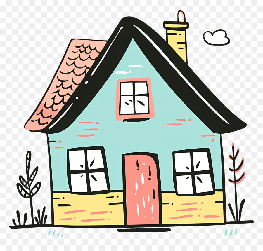 Doodle House，Маленький Белый дом PNG