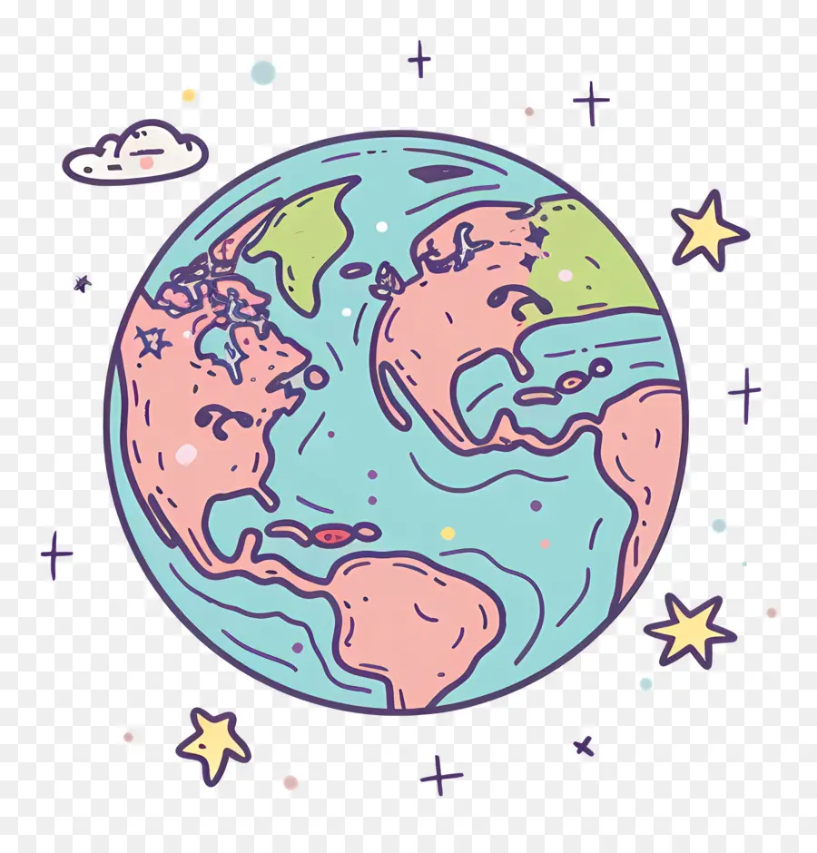 Doodle Earth，Земля PNG