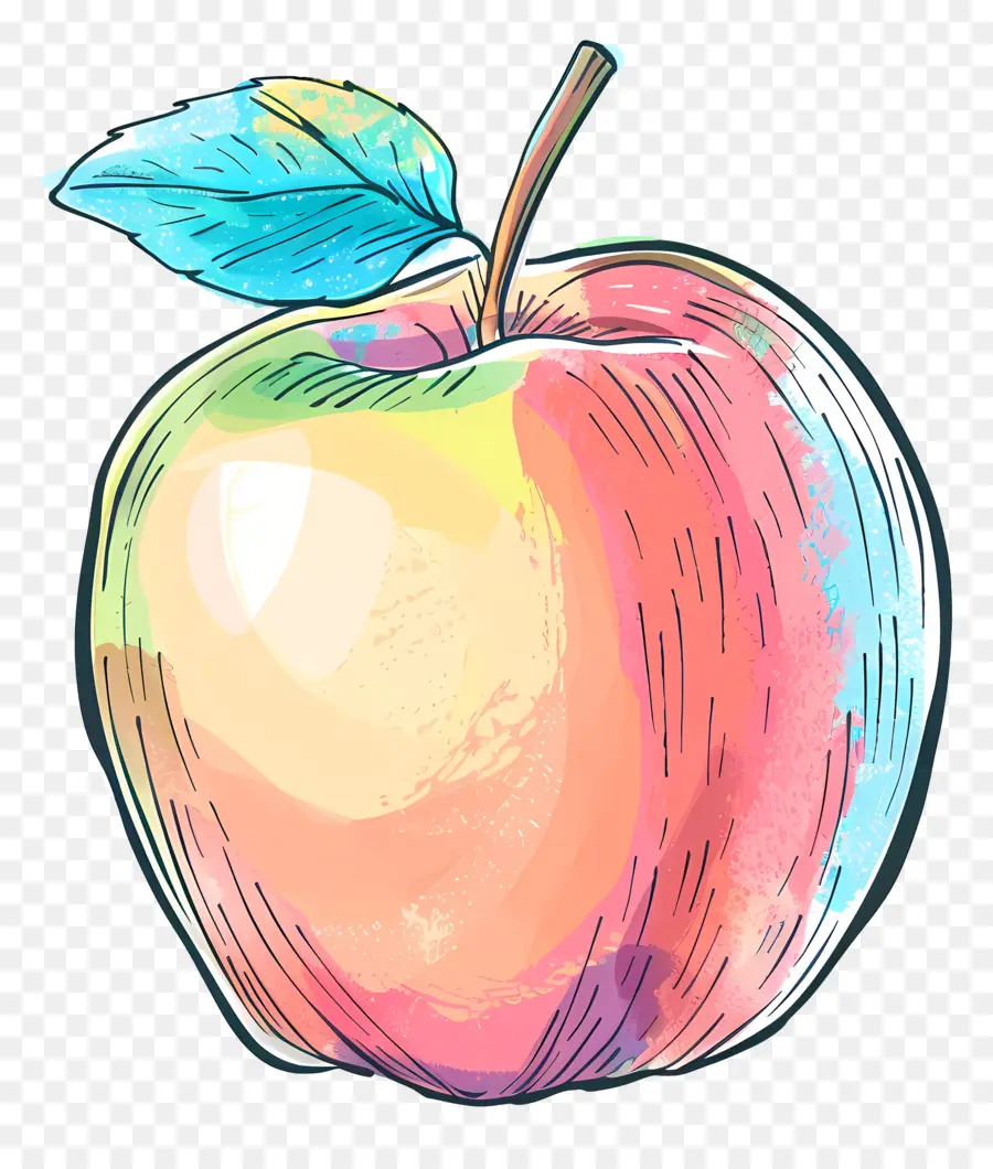 Doodle Apple，яблоко PNG