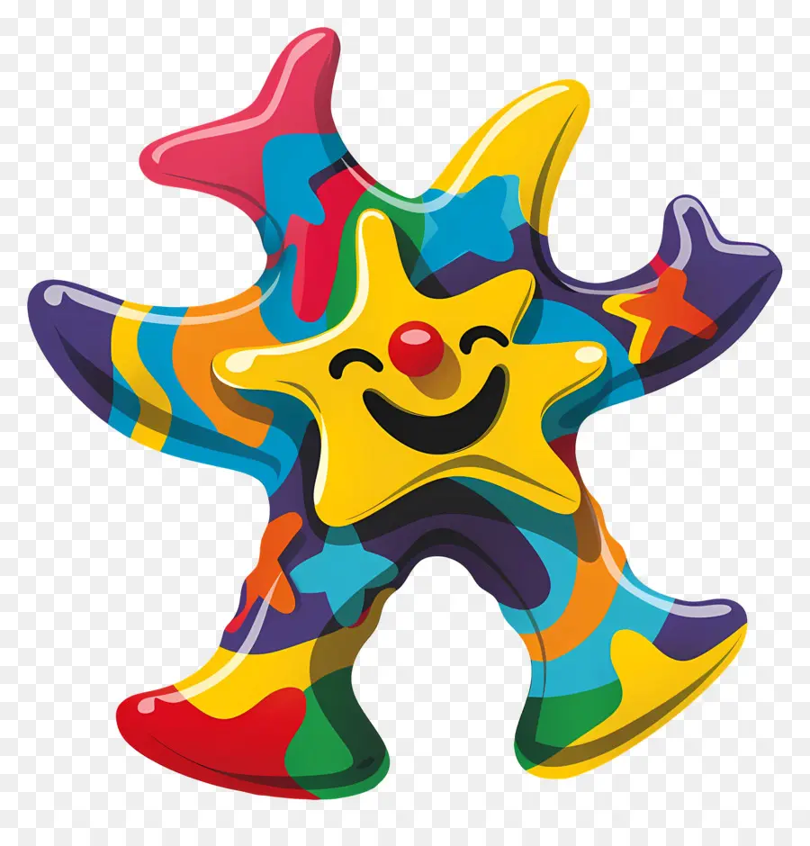 Cartoon Star，красочная звезда PNG