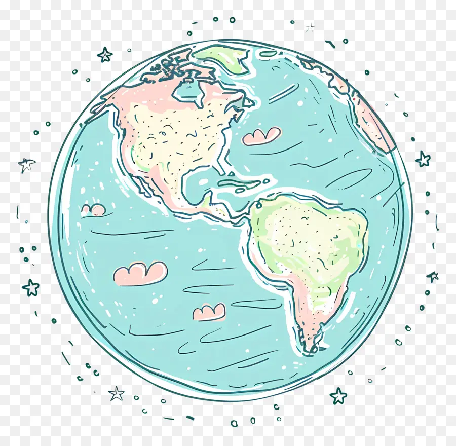 Doodle Earth，Земля PNG