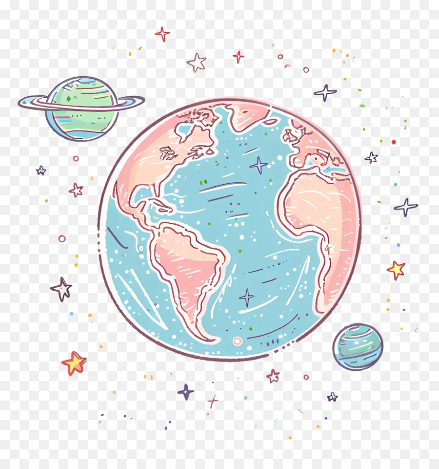 Doodle Earth，пространство PNG