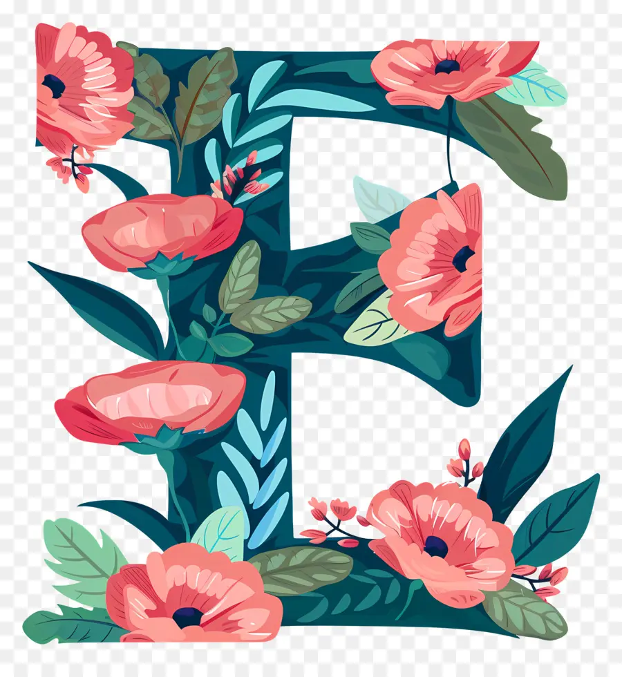 Letter ?，Floral Pattern PNG