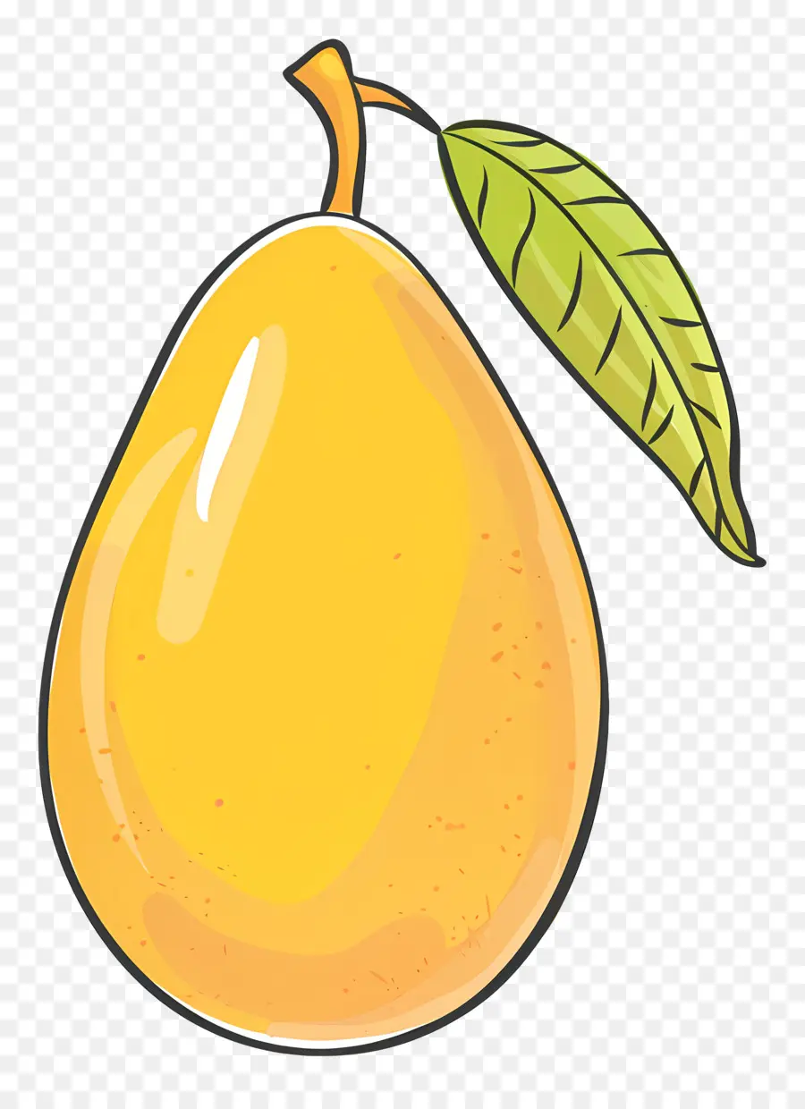 Doodle Mango，желтые фрукты PNG