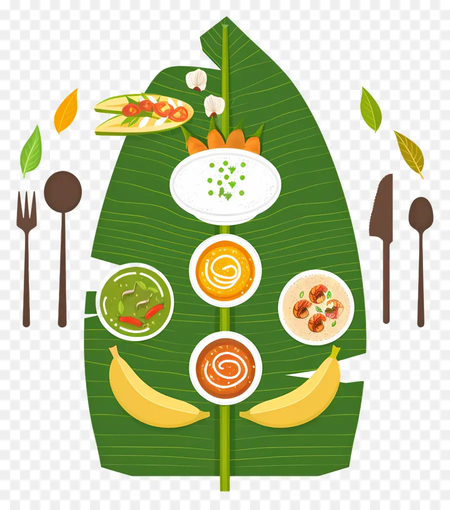 индийская еда，Banana Leaf PNG