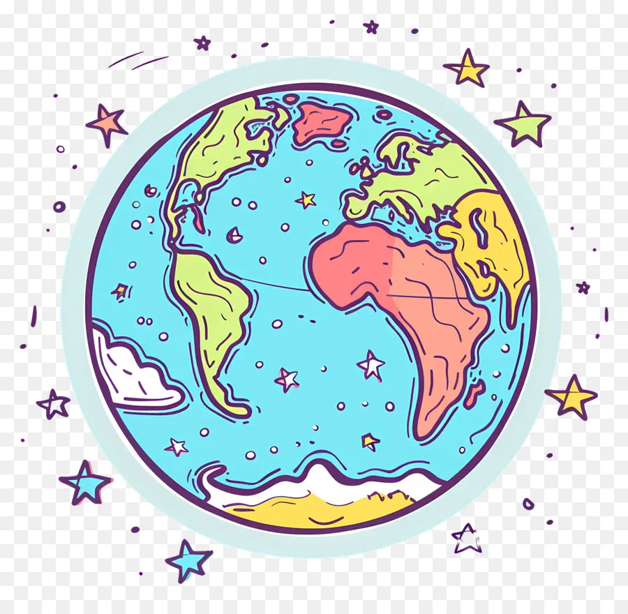 Doodle Earth，Земля PNG