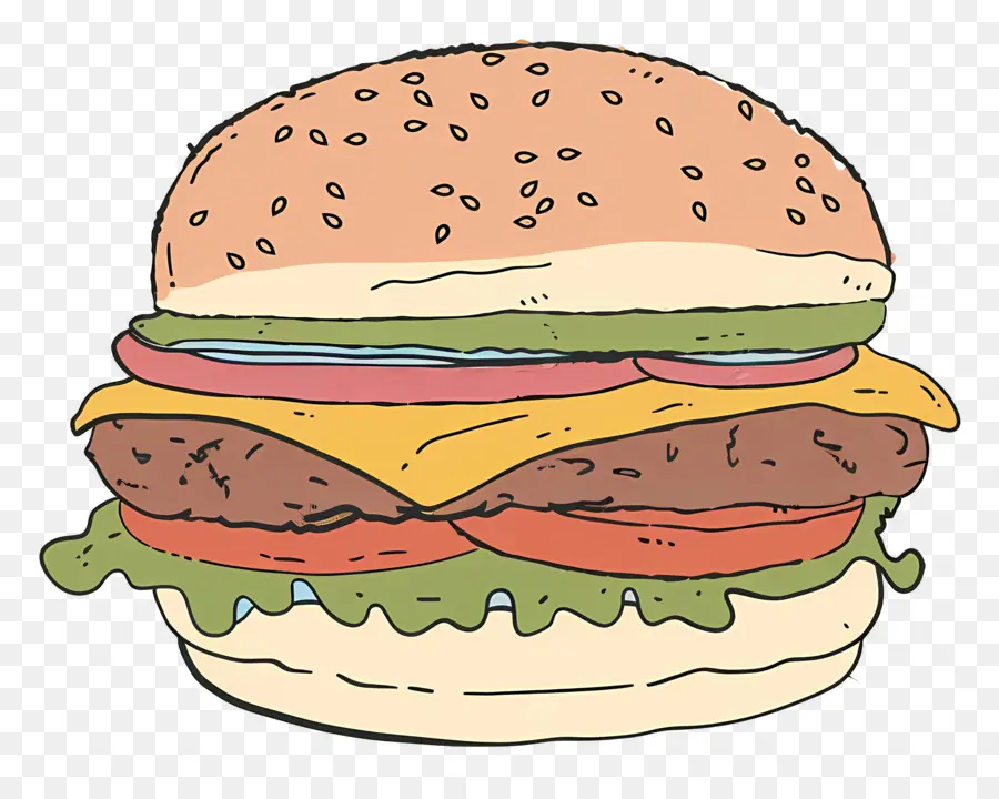 Doodle Burger，Гамбургер PNG