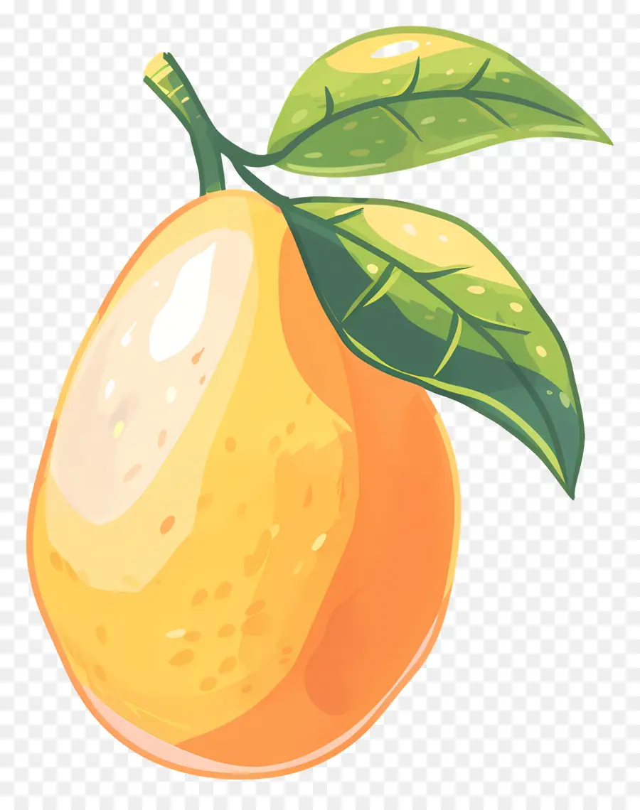 Doodle Mango，желтые фрукты PNG