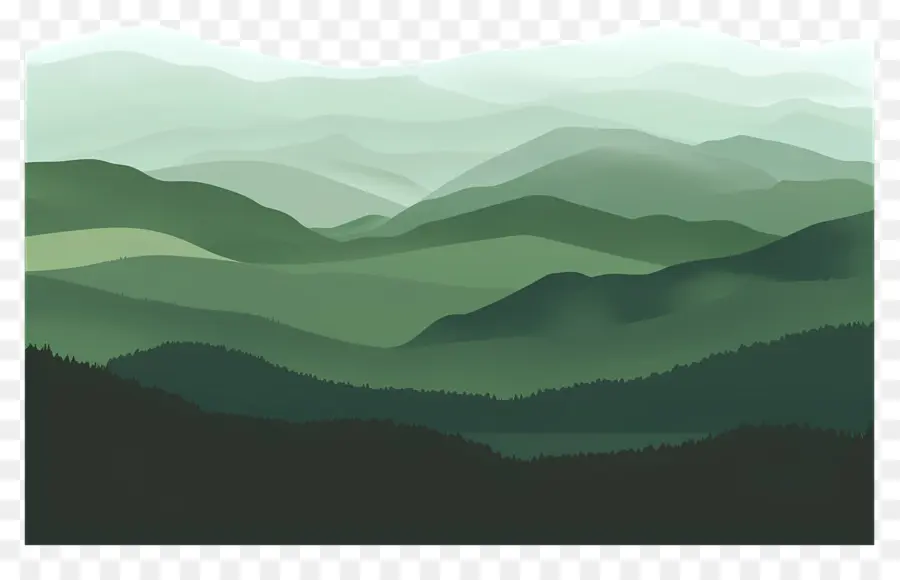 Зеленые горы фон，Mountain Landscape PNG