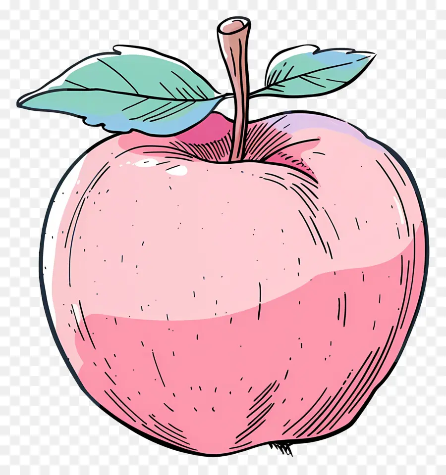 Doodle Apple，Розовое Яблоко PNG