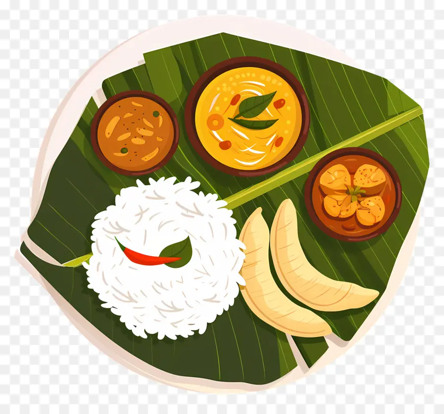 индийская еда，Banana Leaf PNG