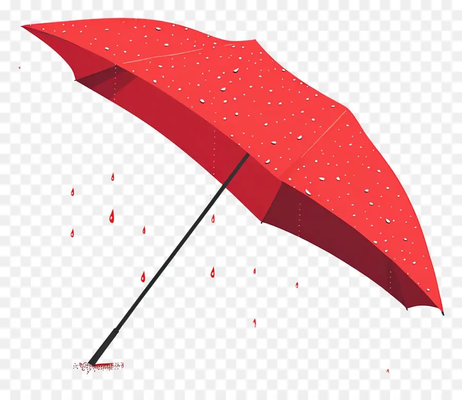 Red Umbrella，капли дождя PNG