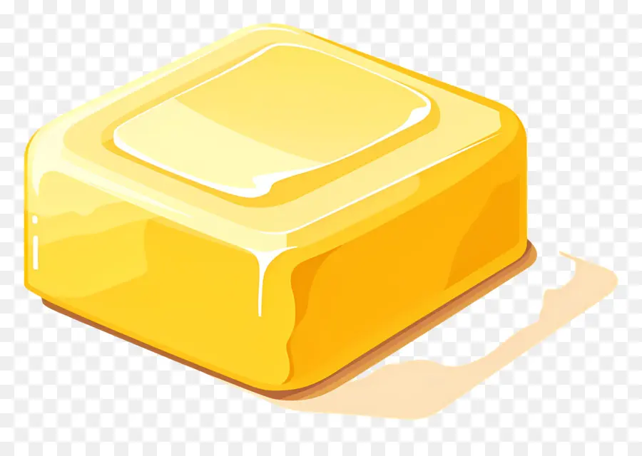 Butter，желтый куб PNG