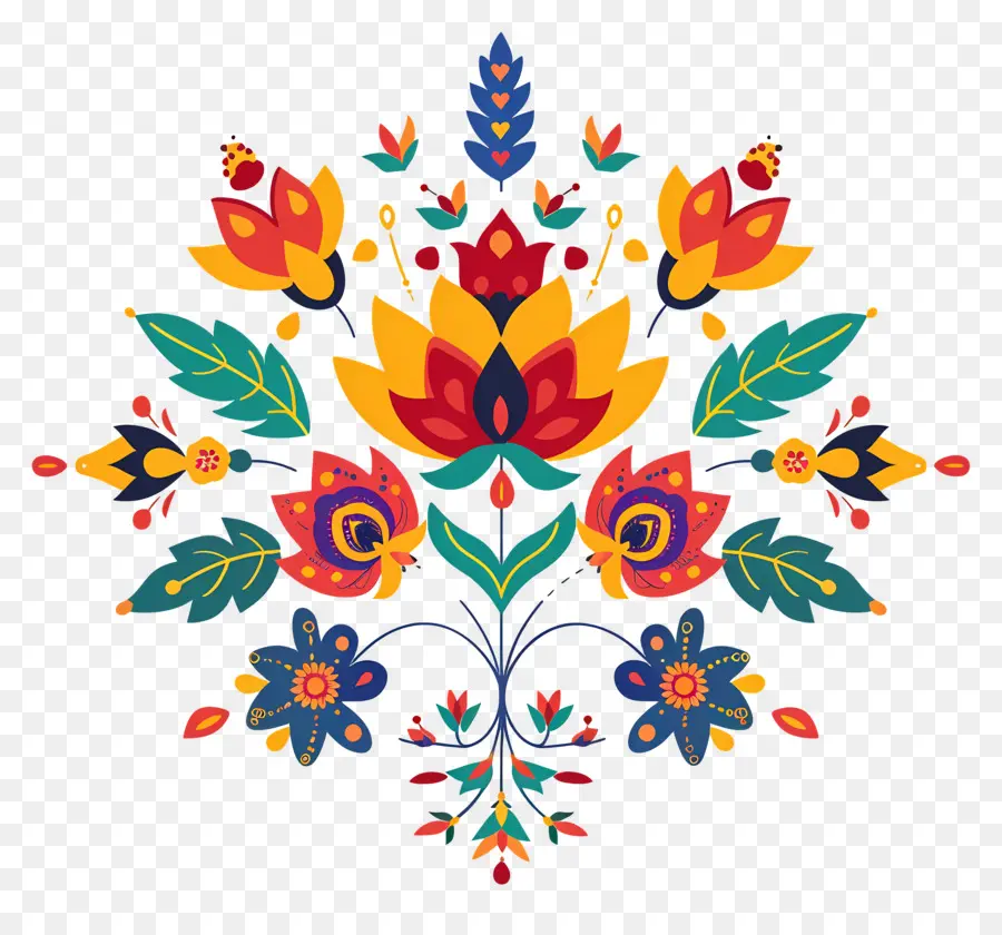 Цветочный Ранголи，Floral Pattern PNG