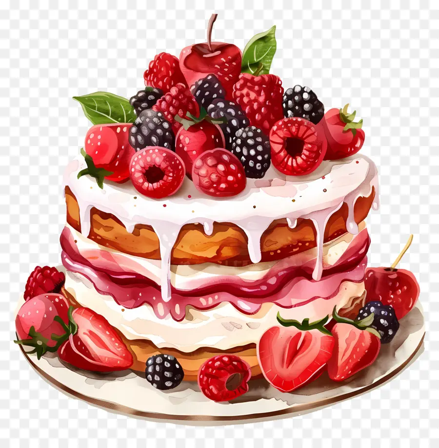 Торт，Strawberry Cake PNG