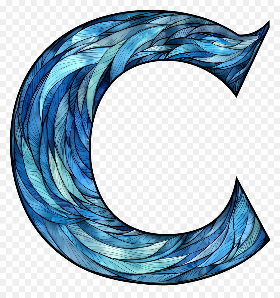 Letter C，каллиграфия PNG