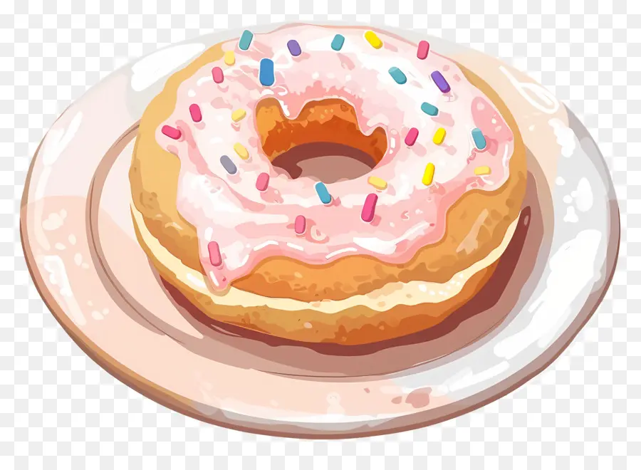 Donut，Розовый маточный пончик PNG