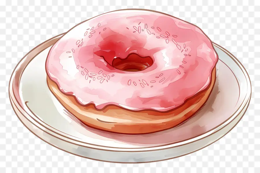 Donut，розовый пончик PNG