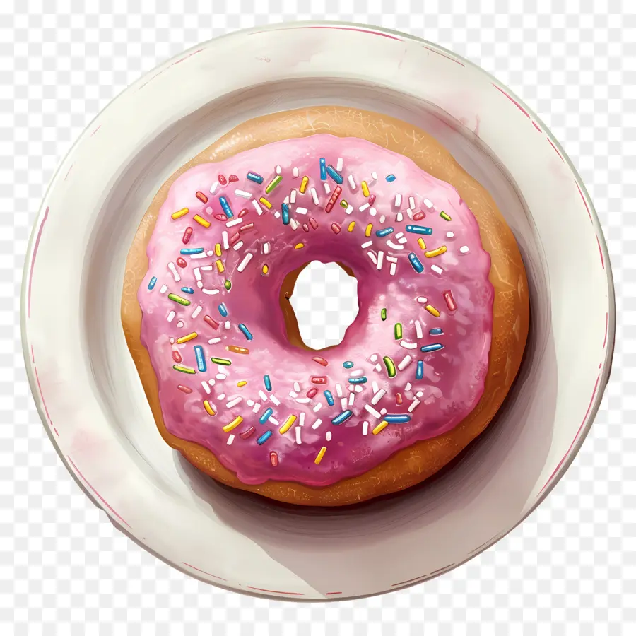 Donut，розовый пончик PNG