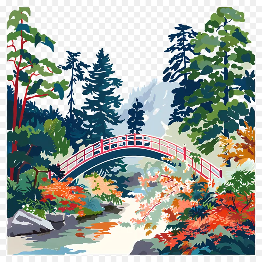 парк мост，Japanese Garden PNG