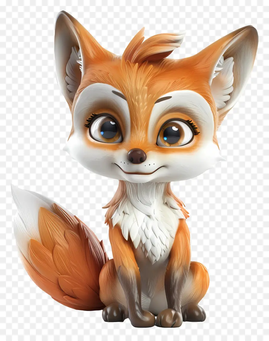 3d Little Fox，мультфильм лиса PNG