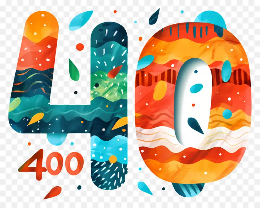 число 40，номер 400 PNG