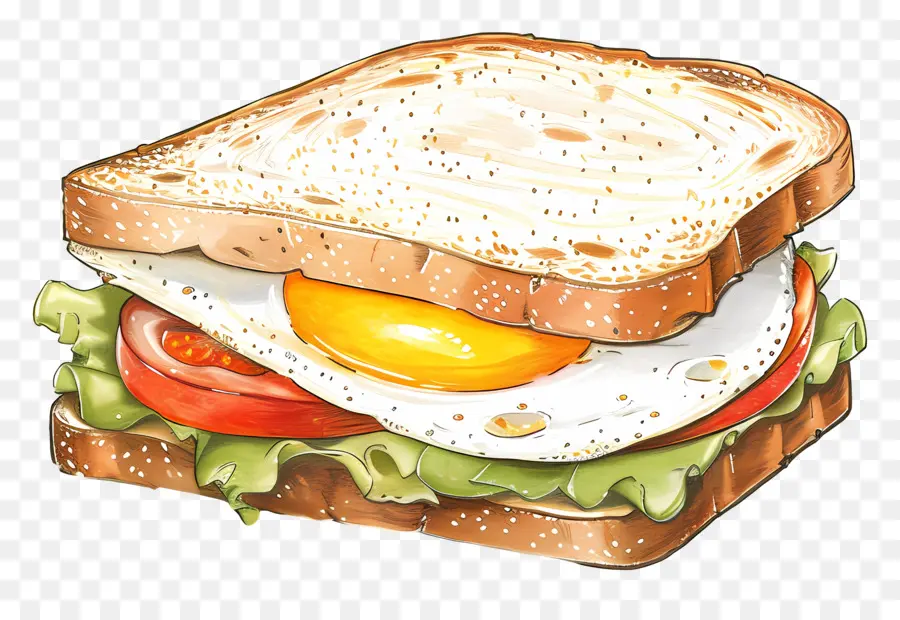 Egg Sandwich，бутерброд на завтрак  PNG