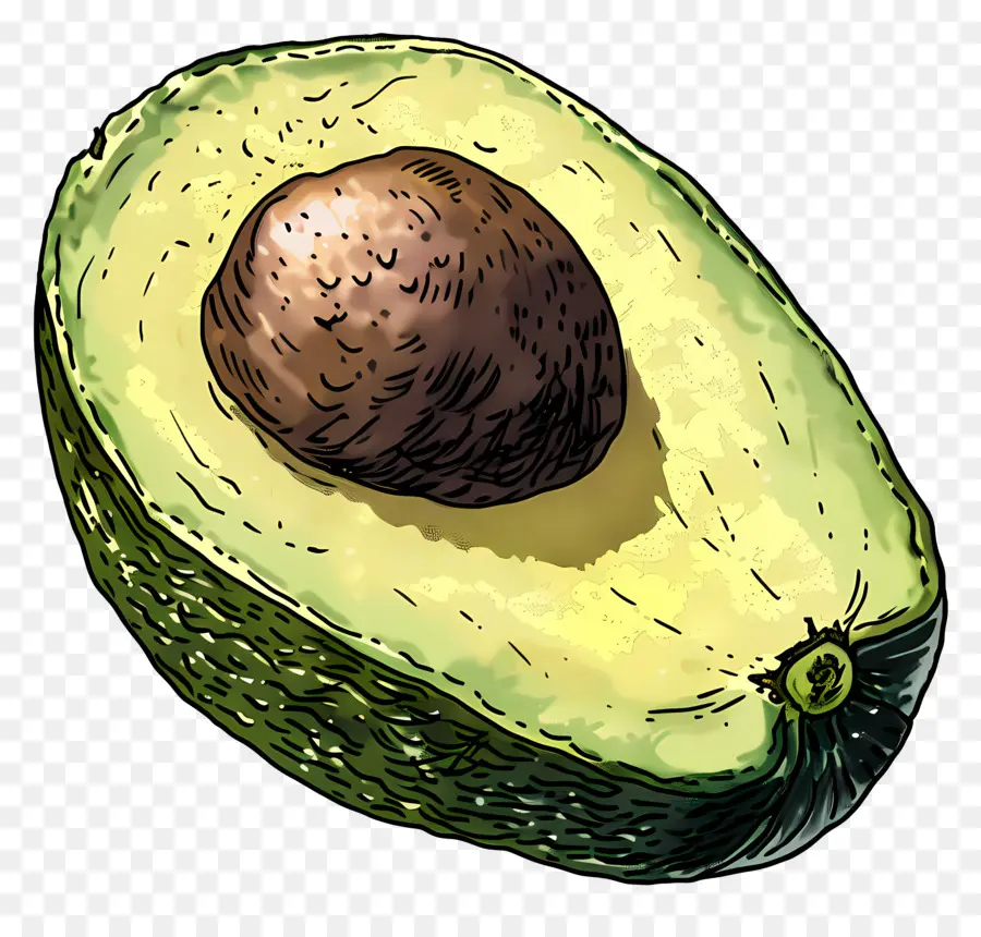 Half Avocado，Авокадо PNG