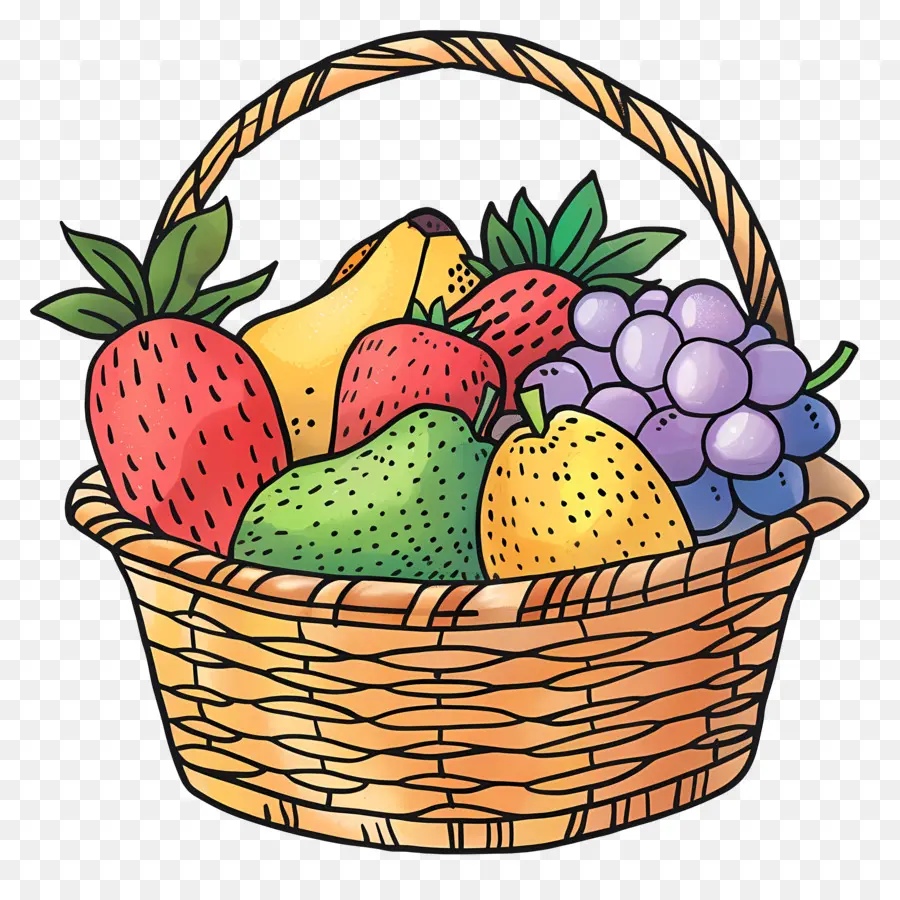 Корзина с фруктами，Fruit Basket PNG