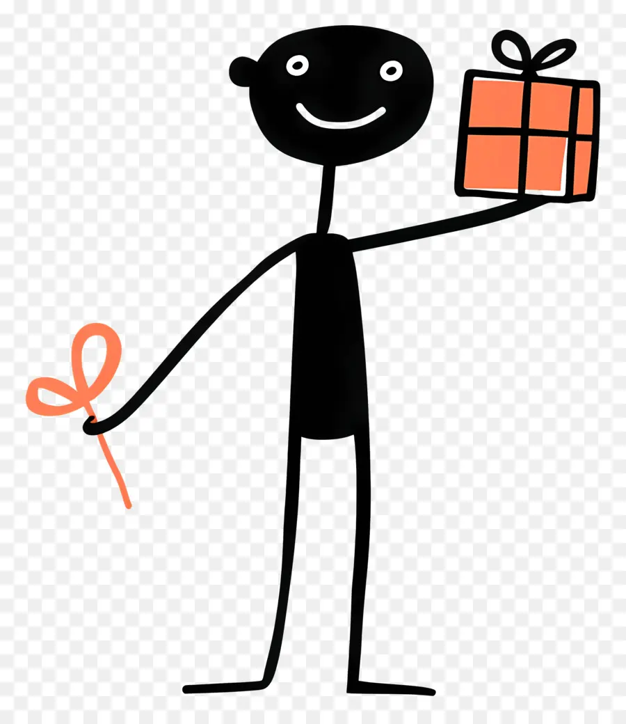 Stickman с подарочной коробкой，День рождения PNG