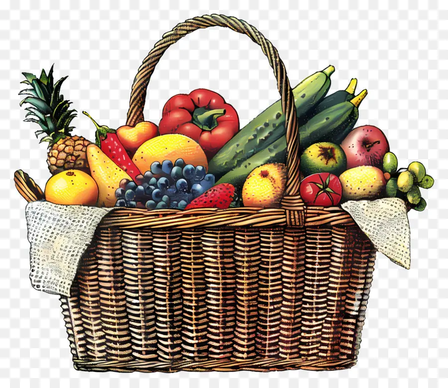 корзина продуктов，Fruit Basket PNG