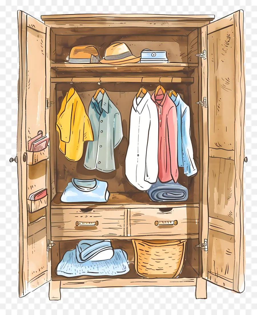 Wardrobe，Деревянный гардероб PNG